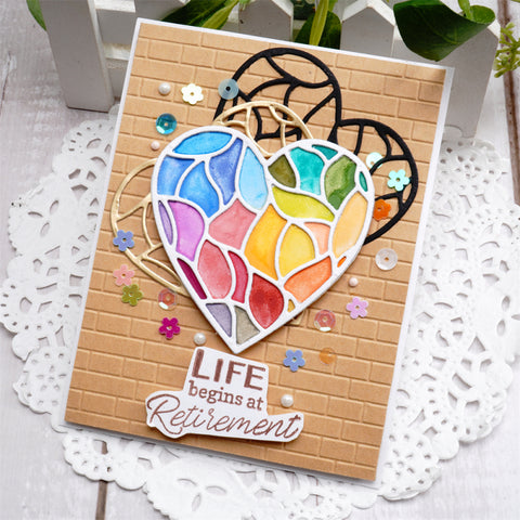Inlovearts Glass Pattern Heart Cutting Dies