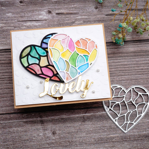 Inlovearts Glass Pattern Heart Cutting Dies