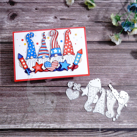 Inlovearts Gnome Celebrate Independence Day Cutting Dies