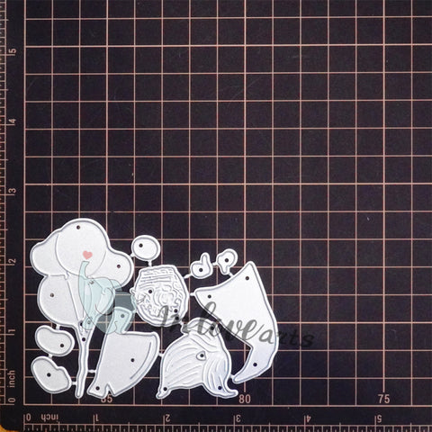 Inlovearts Gnome Holding Balloons Cutting Dies