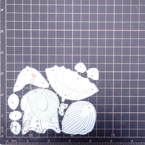 Inlovearts Gnome Holding Umbrella Cutting Dies