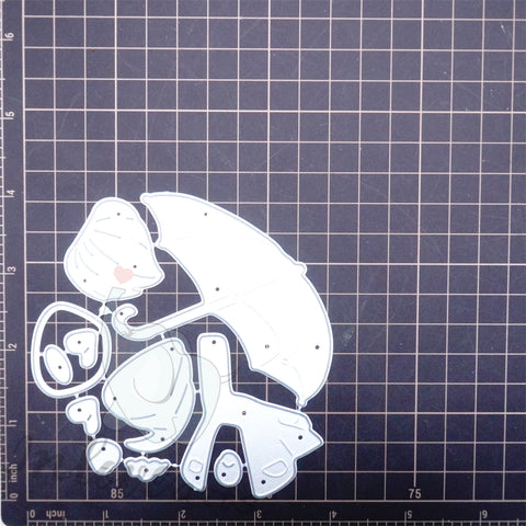 Inlovearts Gnome Holding Umbrella Cutting Dies