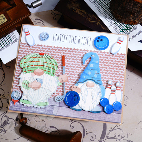 Inlovearts Gnome Playing Sports Cutting Dies