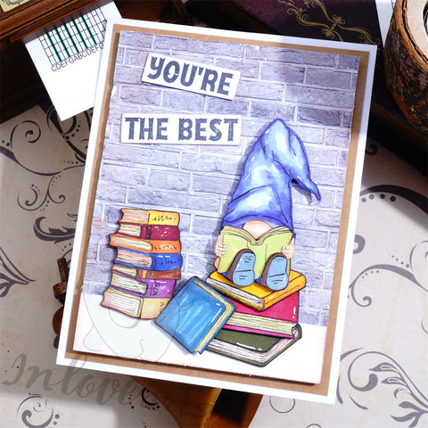 Inlovearts Gnome Reading Books Cutting Dies