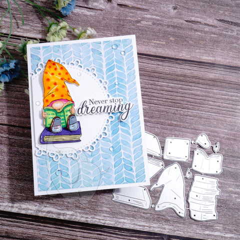 Inlovearts Gnome Reading Books Cutting Dies