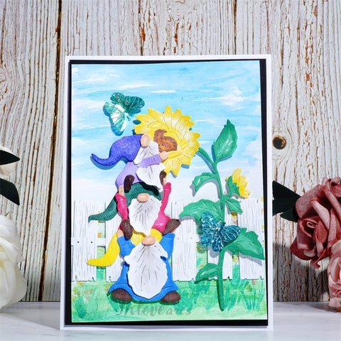 Inlovearts Gnome and Sunflower Cutting Dies