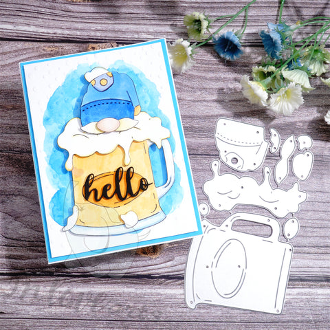 Inlovearts Gnome in Beer Bottle Cutting Dies
