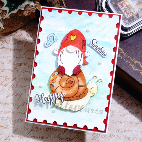 Inlovearts Gnome on the Snail Cutting Dies