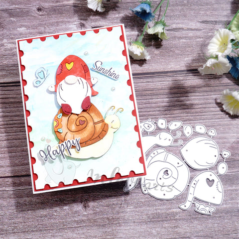 Inlovearts Gnome on the Snail Cutting Dies