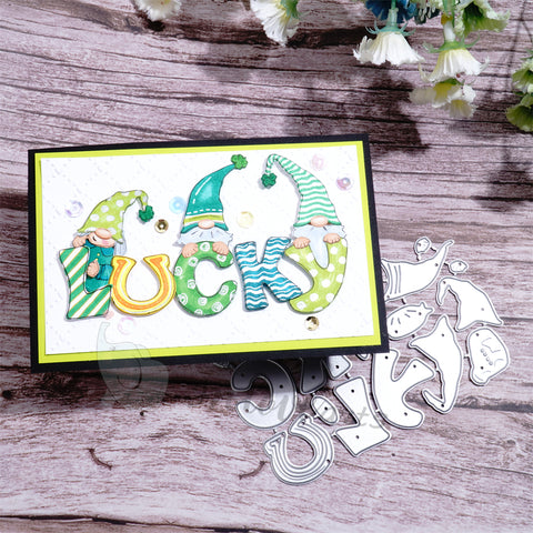 Inlovearts Gnome with "Lucky" Word Cutting Dies