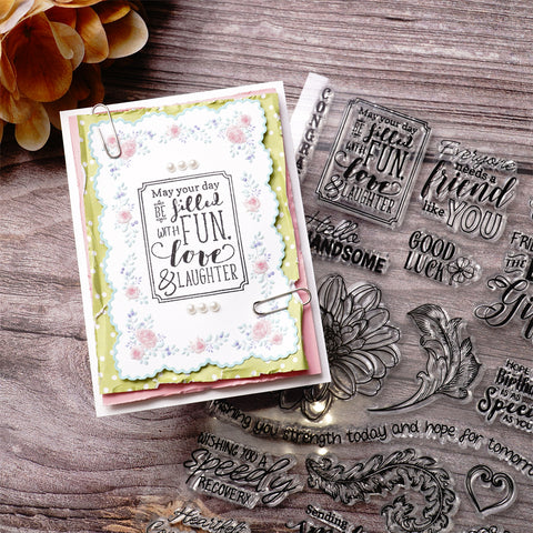 Inlovearts Grateful Words Clear Stamps