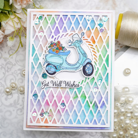 Inlovearts Grid Pattern Background Board Cutting Dies