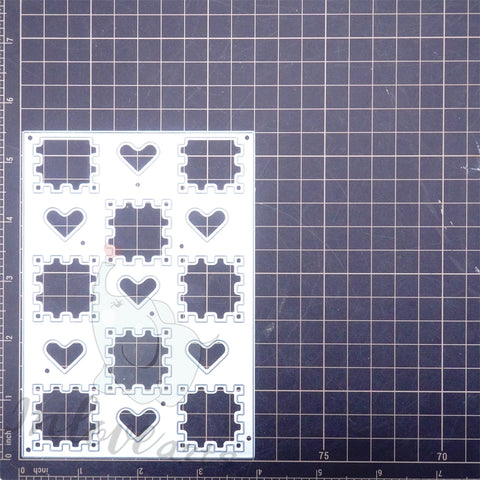 Inlovearts Grid Pattern and Heart Background Board Cutting Dies