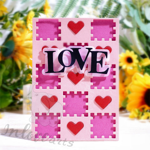 Inlovearts Grid Pattern and Heart Background Board Cutting Dies