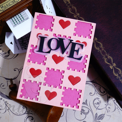 Inlovearts Grid Pattern and Heart Background Board Cutting Dies