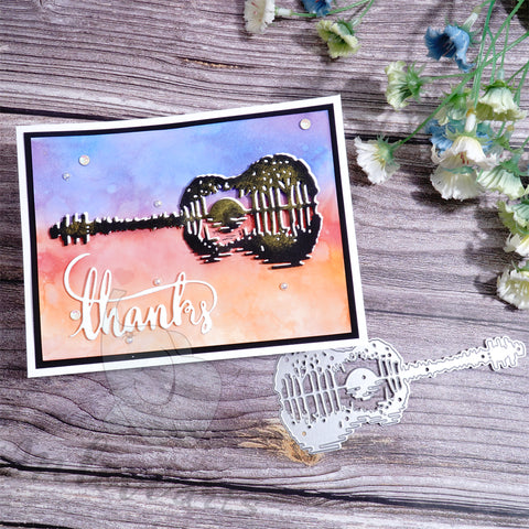 Inlovearts Guitar Shaped Reflection Cutting Dies