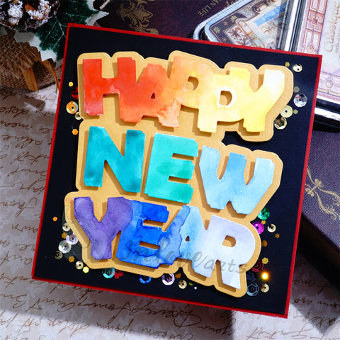 Inlovearts "HAPPY NEW YEAR" Bold Font Cutting Dies