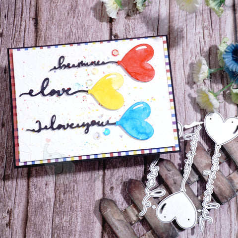 Inlovearts Haert Ballon with Word Cutting Dies