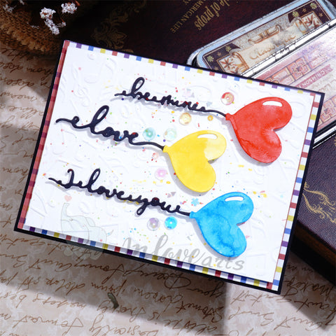 Inlovearts Haert Ballon with Word Cutting Dies