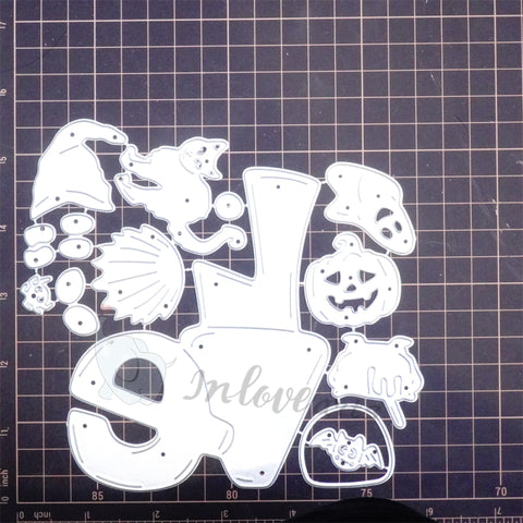 Inlovearts Halloween Theme "LOVE" Word Cutting Dies