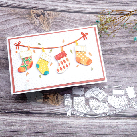 Inlovearts Hanging Christmas Socks Cutting Dies