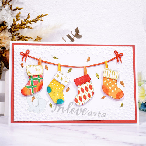 Inlovearts Hanging Christmas Socks Cutting Dies