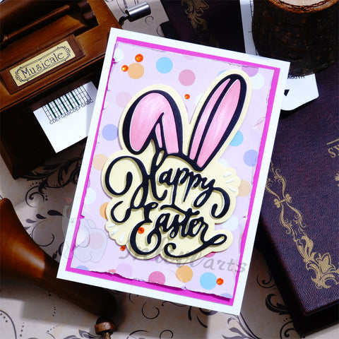 Inlovearts "Happy Easter" Word with Bunny Ear Cutting Dies
