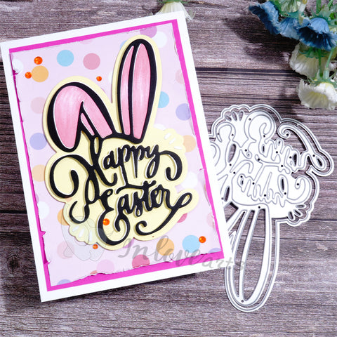 Inlovearts "Happy Easter" Word with Bunny Ear Cutting Dies