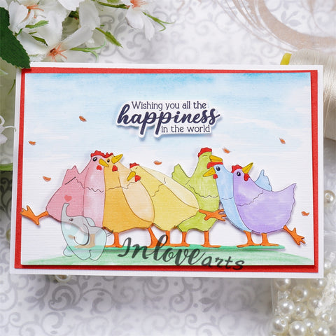 Inlovearts Happy Hens Cutting Dies