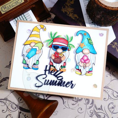 Inlovearts Hawaiian Style Gnomes Cutting Dies