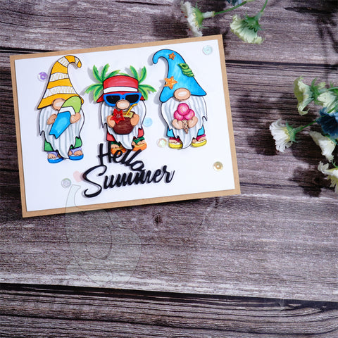 Inlovearts Hawaiian Style Gnomes Cutting Dies