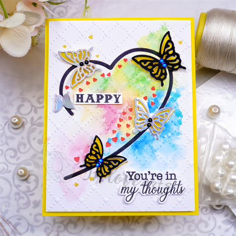 Inlovearts Heart Border with Butterfly Cutting Dies