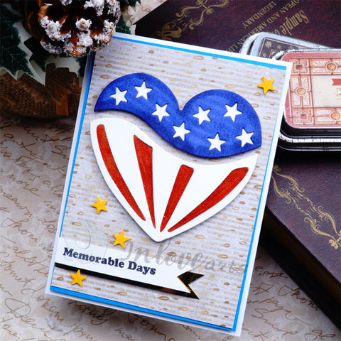 Inlovearts Heart Pattern American Flag Cutting Dies