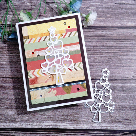 Inlovearts Heart Pattern Christmas Tree Cutting Dies