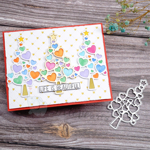 Inlovearts Heart Pattern Christmas Tree Cutting Dies