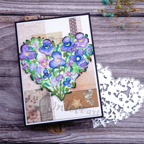 Inlovearts Heart Patterned Flower Cutting Dies