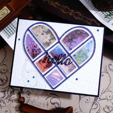 Inlovearts Heart Shaped Collage Board Cutting Dies