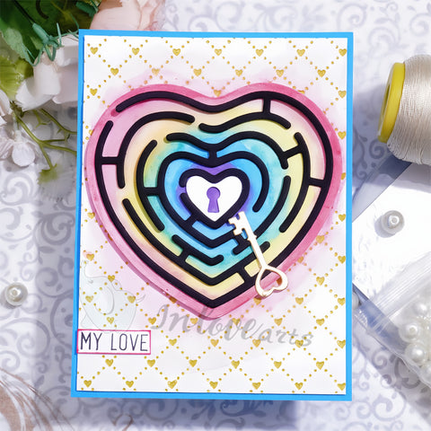 Inlovearts Heart Shaped Maze Cutting Dies