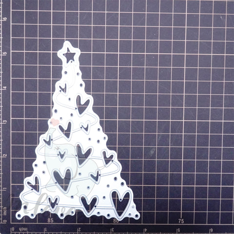 Inlovearts Heart and Lines Christmas Tree Cutting Dies