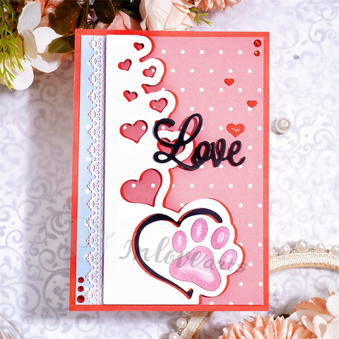 Inlovearts Heart and Pet Footprints Cutting Dies