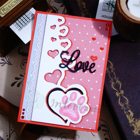 Inlovearts Heart and Pet Footprints Cutting Dies