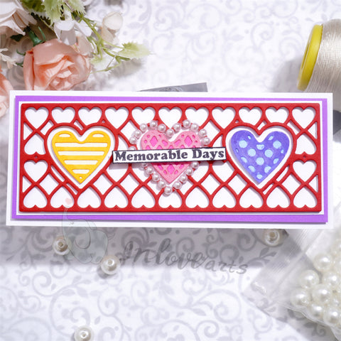 Inlovearts Heart and Rectangular Lace Border Cutting Dies