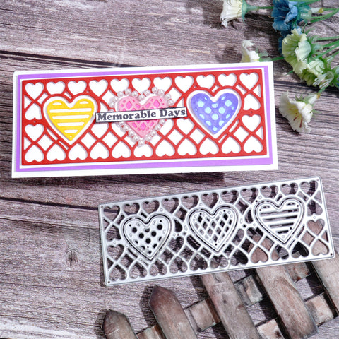 Inlovearts Heart and Rectangular Lace Border Cutting Dies