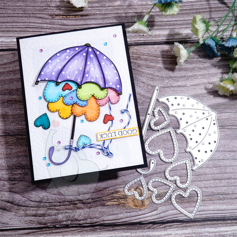 Inlovearts Heart in the Umbrella Cutting Dies