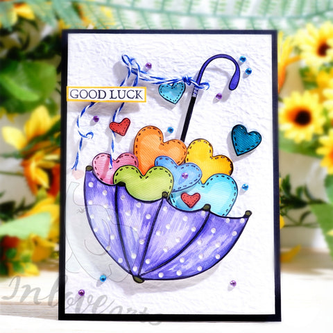 Inlovearts Heart in the Umbrella Cutting Dies