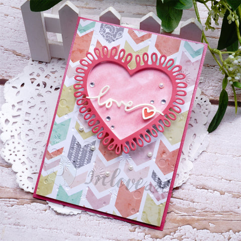 Inlovearts Herat Shaped Wavy Line Cutting Dies