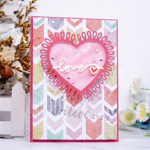 Inlovearts Herat Shaped Wavy Line Cutting Dies