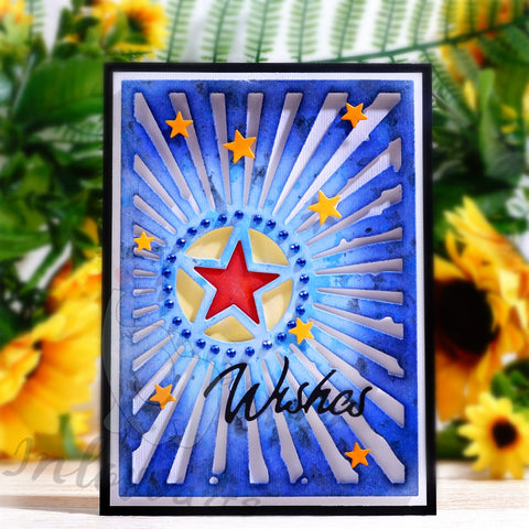 Inlovearts Hollow Circle Star Background Board Cutting Dies