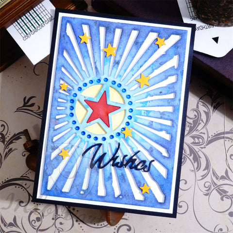 Inlovearts Hollow Circle Star Background Board Cutting Dies