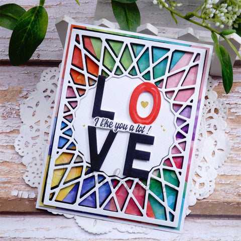 Inlovearts Hollow Circle and Laser Line Background Board Cutting Dies